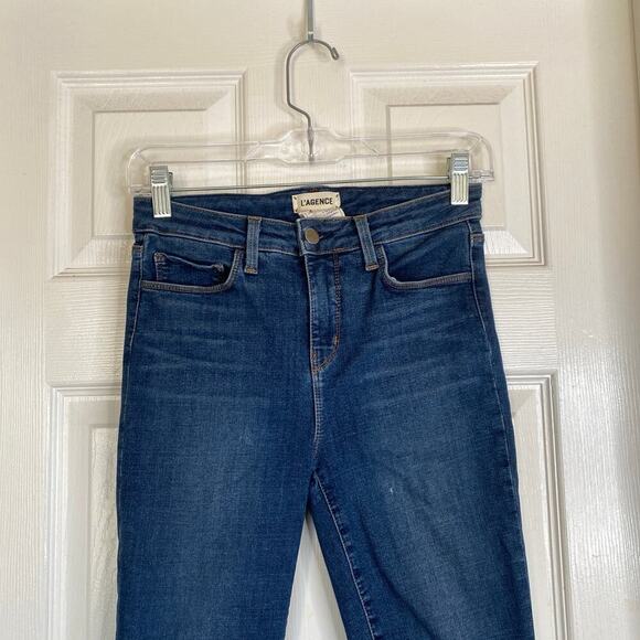 L'AGENCE Margot High Rise Ankle Skinny Jeans in Dark Vintage Size 26 - Picture 4 of 8